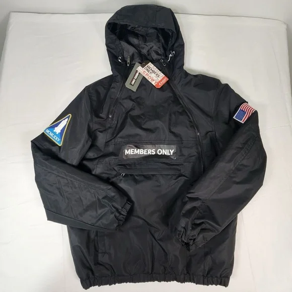 Members Only x NASA Black Anorak Jacket Men’s Size M - Picture 2 of 7
